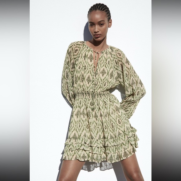 Zara Dresses & Skirts - ZARA Printed Plumetis Dress - Size S